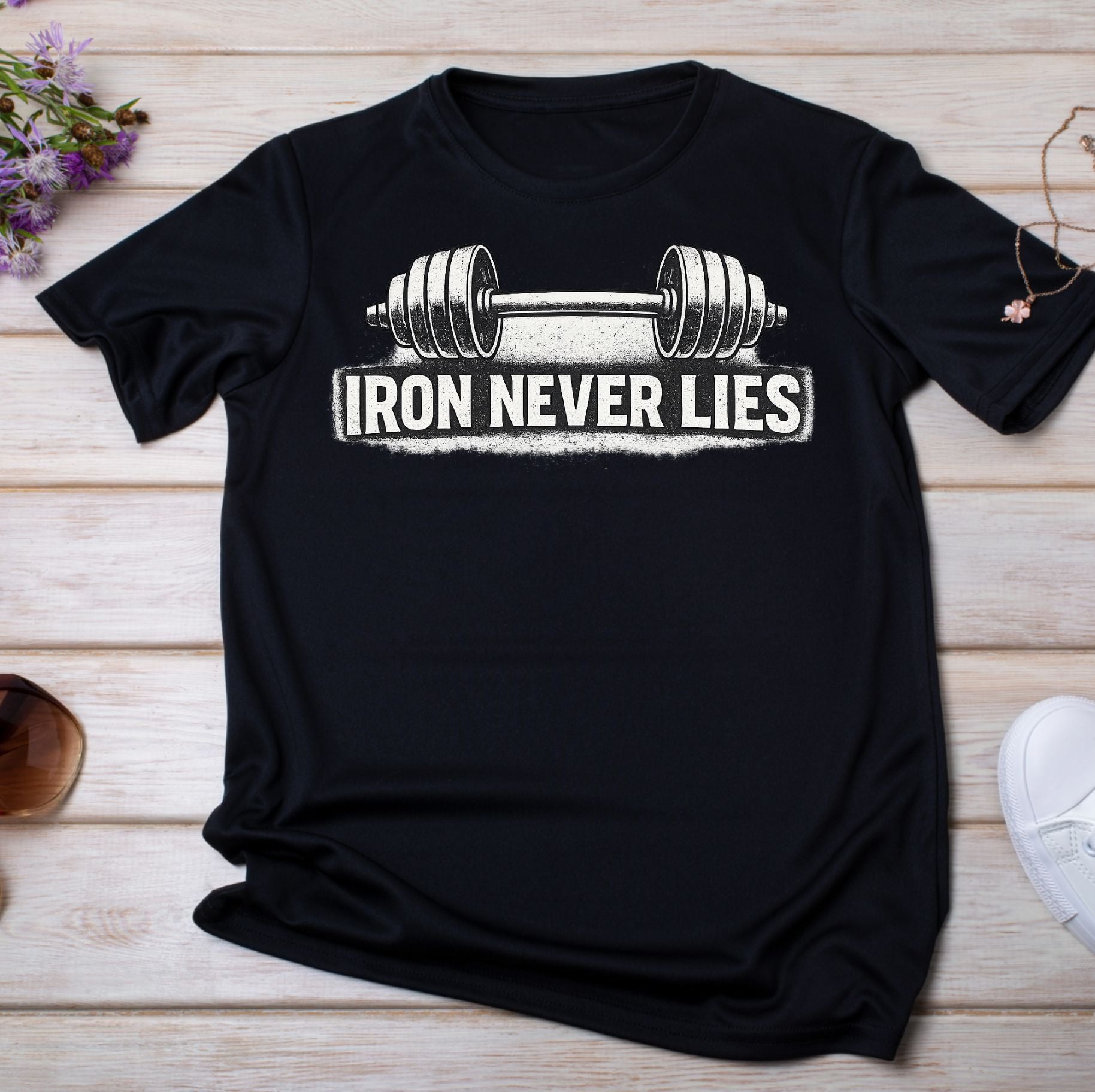 Iron Never Lies Gym T-Shirt for Men | Oversized Workout T-Shirt | Printed Fitness & Training Wear