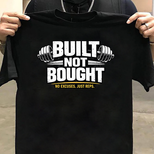 Oversized Gym T-Shirt | Built Not Bought | Gym Wear for Workout