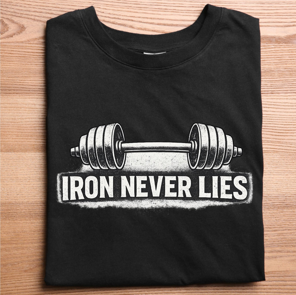 Iron Never Lies Gym T-Shirt for Men | Oversized Workout T-Shirt | Printed Fitness & Training Wear