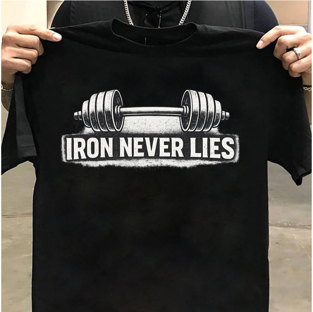 Iron Never Lies Gym T-Shirt for Men | Oversized Workout T-Shirt | Printed Fitness & Training Wear