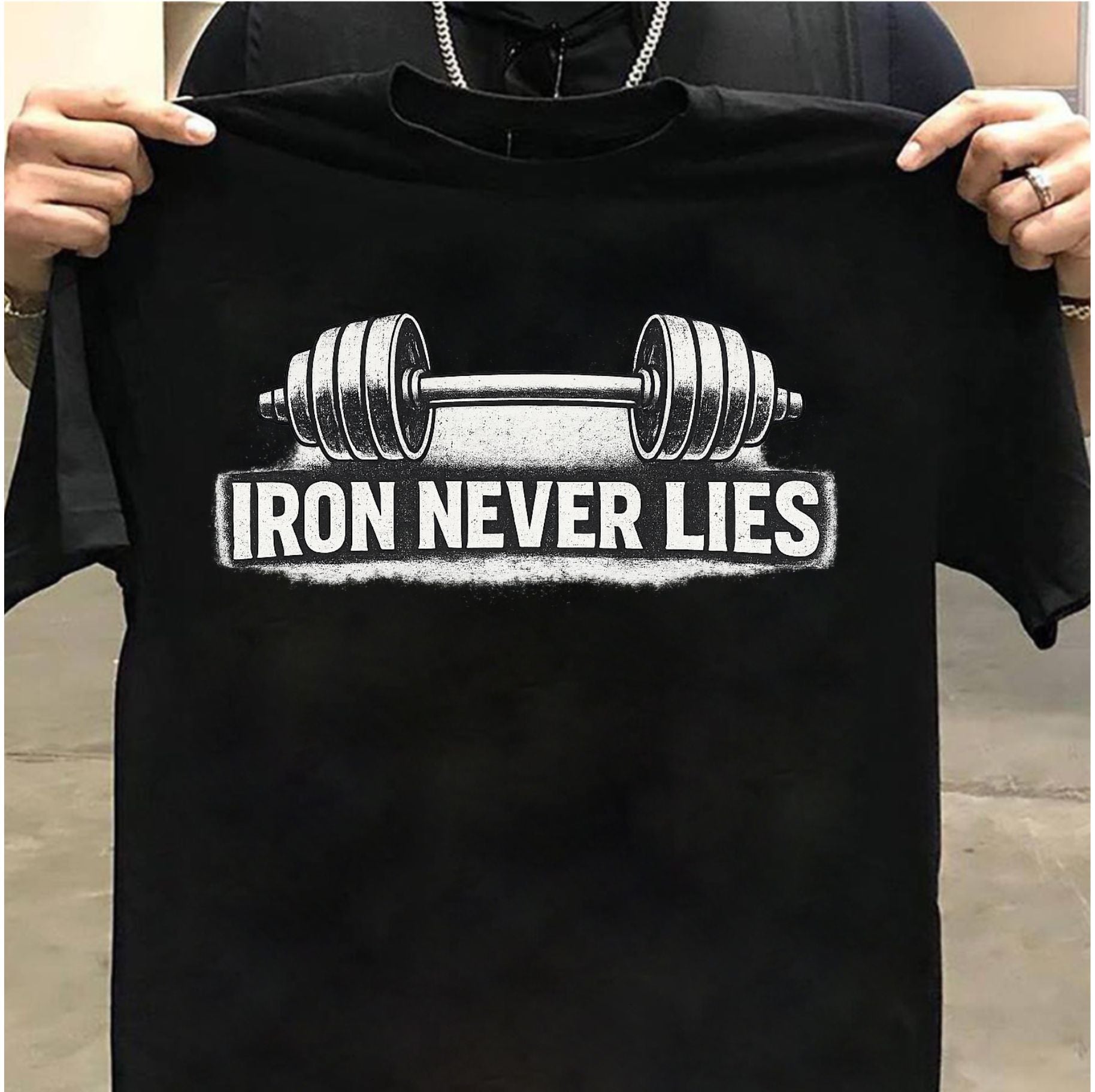 Iron Never Lies Gym T-Shirt for Men | Oversized Workout T-Shirt | Printed Fitness & Training Wear