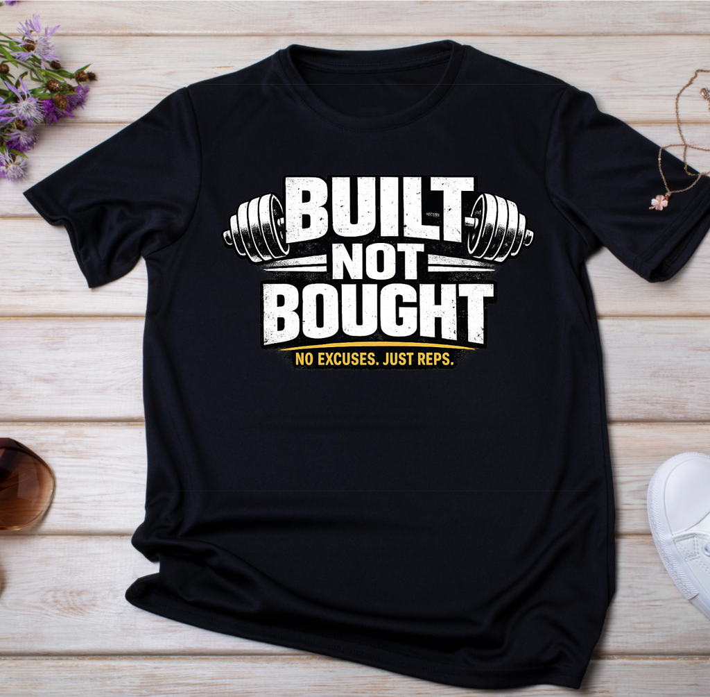 Oversized Gym T-Shirt | Built Not Bought | Gym Wear for Workout