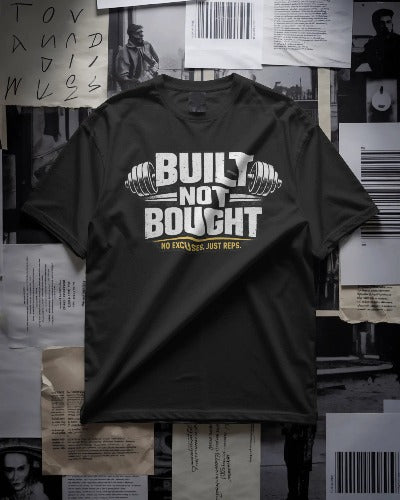 Oversized Gym T-Shirt | Built Not Bought | Gym Wear for Workout